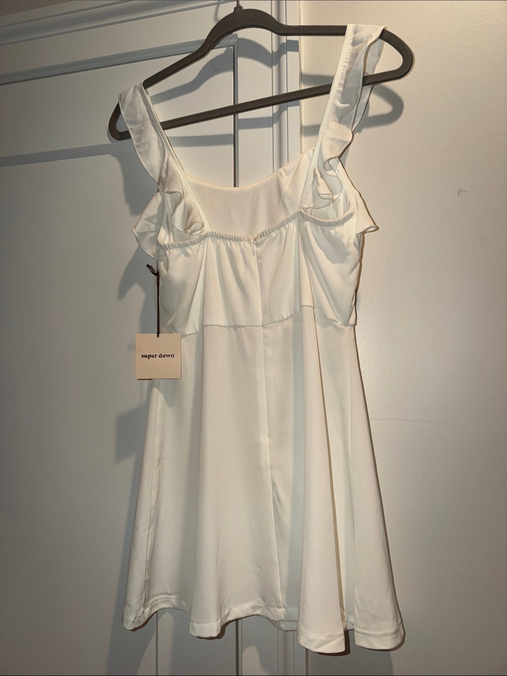 superdown White Ruffled Strap Mini Dress - Picture 5 of 5